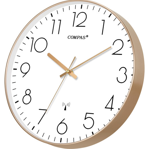 
Combassi radio clock automatic time silent wall clock classroom living room exam room clock wall C6219B light luxury gold 35cm