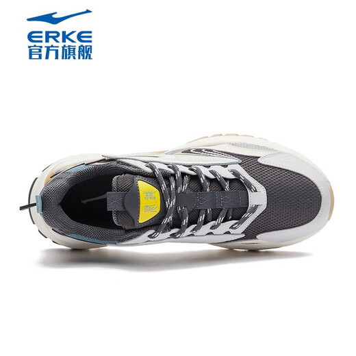 Hongxing Erke casual shoes men's rubber non-slip shock absorbing soft sole comfortable and versatile sports shoes men's shoes [Congjun] Carbon gray/Yunmu gray 42