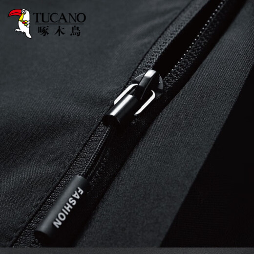 Woodpecker Jacket Men's Jacket Autumn and Winter Clothes Men's Three-in-One Shock Clothes Hooded Loose Sports Working Top Men 6628 Black 4XL (170-185Jin [Jin equals 0.5 kg])