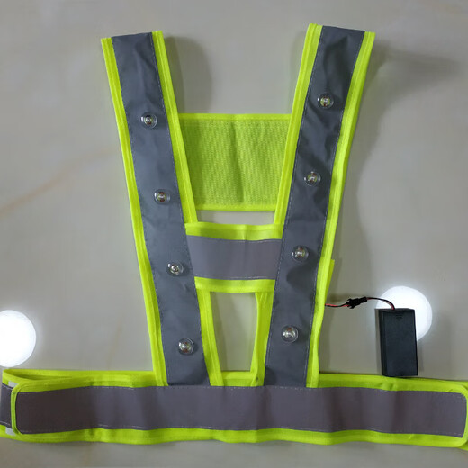 Shuye highway patrol riding night safety lighting LED strobe light vest reflective vest with light vest battery type