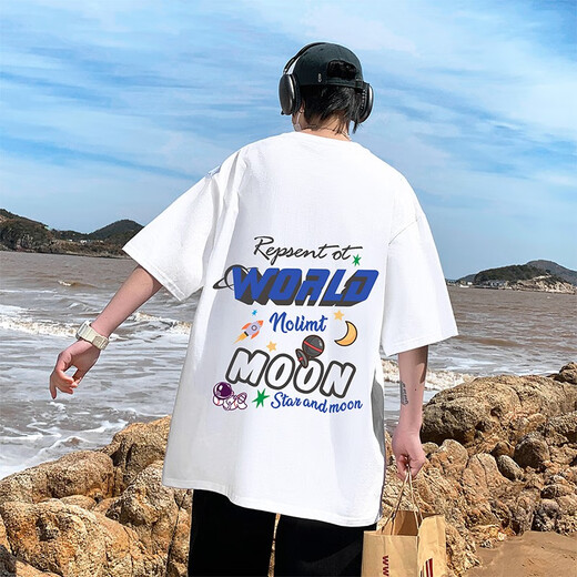 Bailedi High School Schüler Sommer reines Baumwollkurzärmel-T-Shirt für Jungen im Alter von 13 bis 15 Jahren 14 lose Tops 16 große Kinder Sommer halbärmelte LL-3899 Weiß hohe Qualität 160 m (Empfohlenes Gewicht 80-110 Jin [Jin gleich 0,5 kg]))