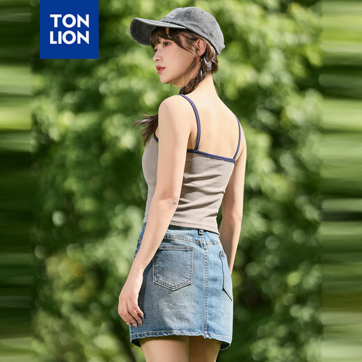 Gilet à suspension Tang Shi pour les femmes en été nouvelle base haut de gamme américaine et belle arrière avec usure extérieure jaune foncé gris m