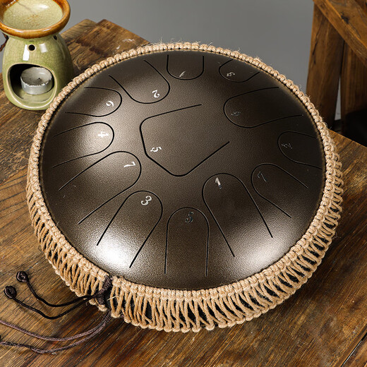
hluru Luru Ethereal Drum 12 inch 13 tone hollow drum children students beginner adult professional percussion instrument gift [triangle style] 12 inch 13 tone stone green + stand + big gift bag