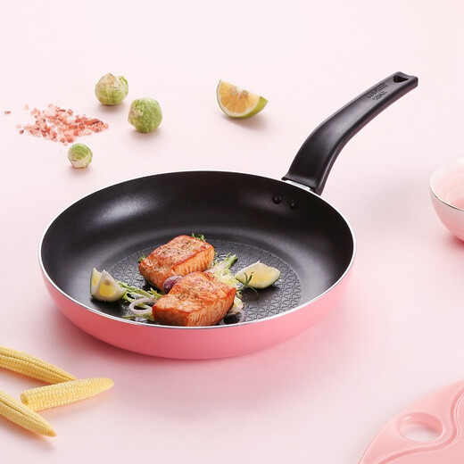 
COOKER KING COOKERKING Frying pan Flat bottom non-stick pan 28cm smokeless steak small frying pan Electromagnetic WG15914 Red () 28cm