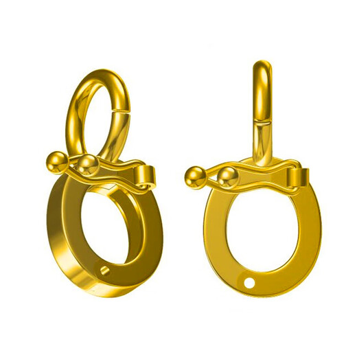 DL 1998 Fat Donglai same style 18k gold universal buckle head 18K gold buckle anti-fall DIY openable detachable pearl bracelet 18K deep gold l plain gold version 1 large size