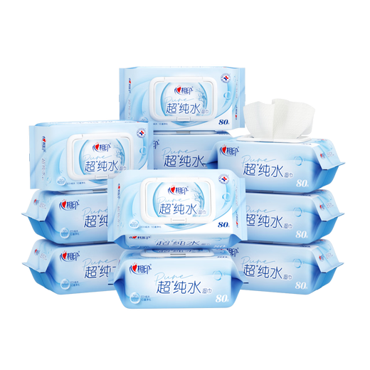 Xinxiangyin EDI ultra-pure water wipes 80 pieces * 12 packs, hand and mouth wet wipes, mild and non-alcoholic, family stocking