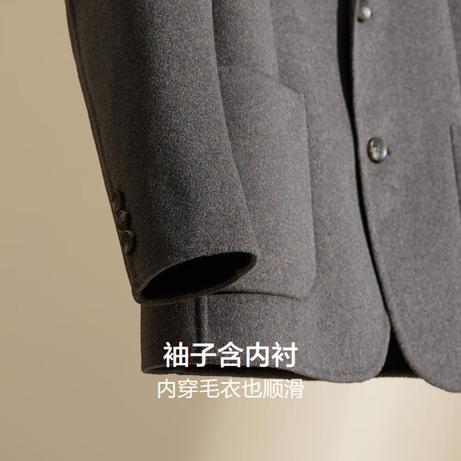 红豆（Hodo）西服男【50%绵羊毛】24秋冬新款商务高级感双面呢单西毛呢外套男