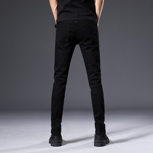 
AEMAPE American Apple high-end jeans men's summer thin slim straight versatile stretch men's casual pants men 902 black regular size 32 size waist circumference 2 feet 5 suitable for 130-140Jin [Jin equals 0.5 kg]