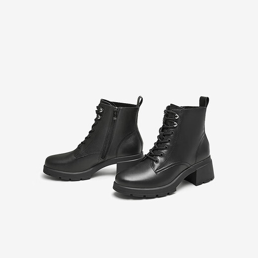 Heshe (Tata) lässige dicke Ferse Martin Boots Frauenstiefel Schwarze Pendler Schnürstiefel Winter neu 7bu55dd4 schwarz 36