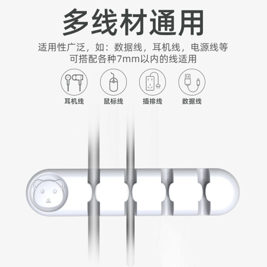 BestCoac Computer Desktop Cable Manager Fixed Power Data Cable Clamp Cable Winder Cable Storage Organizing Cable Clamp Binding Cable Tie 4 Cards 1 Pack White