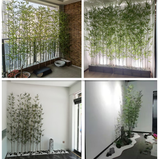 Hua e flow simulated bamboo outdoor decoration fake bamboo simulated plant landscaping bionic bamboo outdoor green plants 2.5 meters high 50 roots