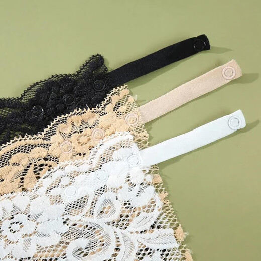 Dixing (DIXING) tube top wrap bra anti-exposure small breast one-piece lace underwear bra anti-exposure artifact chest black rose