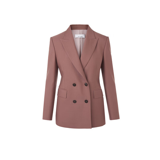 Langzi pure wool retro wilderness Maillard commuter suit top French temperament suit jacket winter new style mahogany brown 3 XL