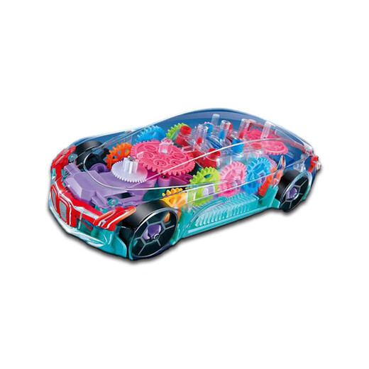 Universal Transparent Gear Racing Train Helicopter Electric Children's Model's Lighting Music Touet Universal Transparent Gear Tank 3 Batteries Ordinaires