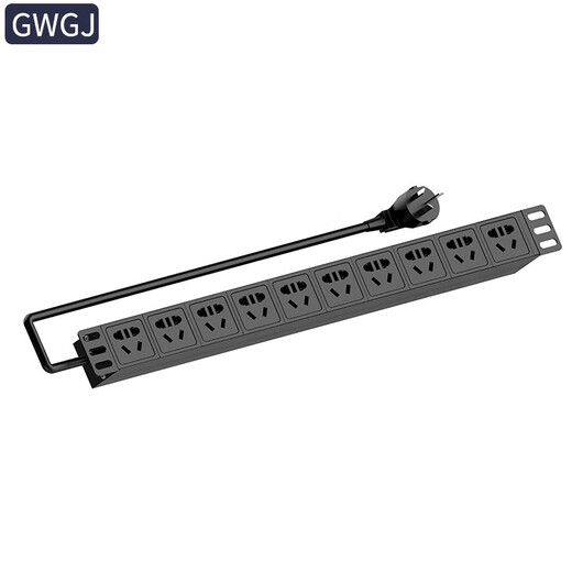 GWGJ PDU cabinet socket 10 positions 10A1U19 inches aluminum alloy power strip terminal block 3*1.5 2 meters cable with 10A plug