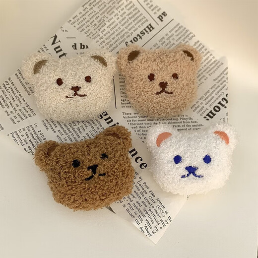 VAN CRUDE ANNORA plush bear brooch men and women cute Japanese doll couple clothes pendant accessories scarf decorative accessories pin fluffy white bear