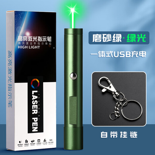 【免费刻字】高亮激光笔售楼处激光射笔大功率usb直充红绿光远射强光逗猫镭射笔激光笔售楼部定制沙盘指示 【磨砂黑/电池款】红光/送电池