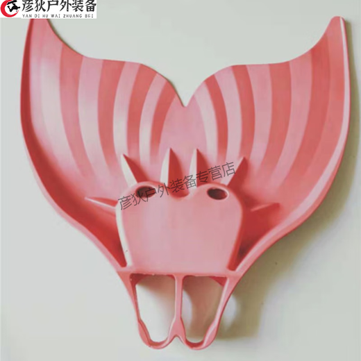 Lixiang Mermaid Flipper Training Rubber Children's Flippers Diving Single Webbing Mermaid Training Children's Flippers Aquarium Performance Red S