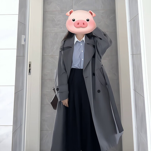 GARNUO灰色风衣外套女中长款2025早春秋新款韩系小个子高级感英伦风大衣 灰色 M【111-130斤】