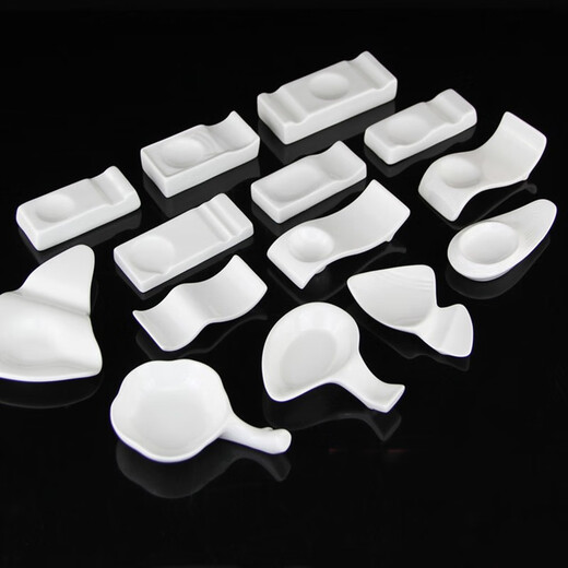 Yimeihuangting ceramic chopstick holder pure white chopstick holder hotel tableware dual-purpose spoon holder dual-purpose multi-purpose hotel 4 rectangular dual-purpose chopstick holder