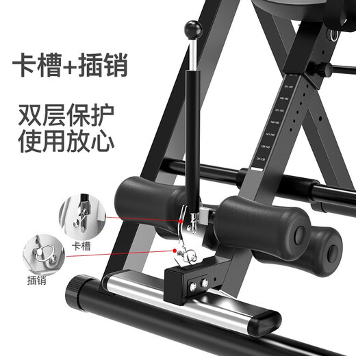 Right guest inversion machine home indoor foldable inversion device cervical and lumbar spine stretcher fitness exercise equipment upgraded black and white