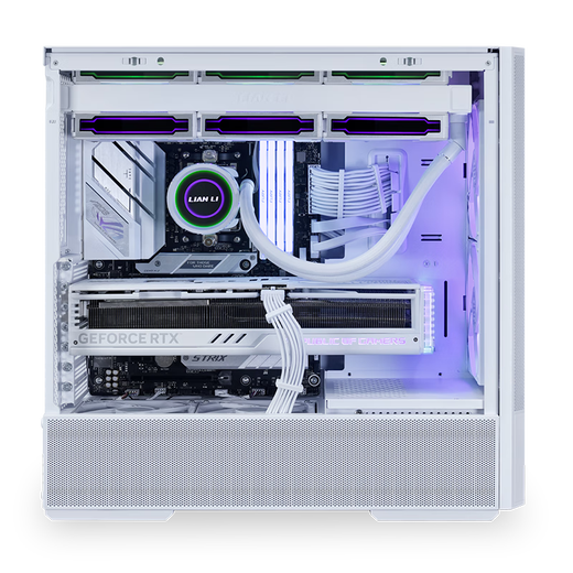 LIANLI联力鬼斧207机箱白色 ATX主板位/玻璃侧透/支持360水冷位/预置4把风扇/多面网孔面板