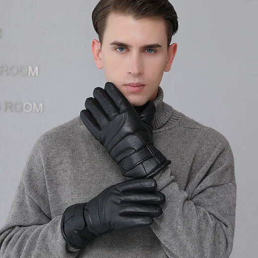 Fox Fairy Gloves for Men and Women Winter Velvet Thickening Warm Cycling Motorcycle Touch Screen Windproof Outdoor Coldproof Waterproof Winter Large Cotton Thickened Black Plus Size