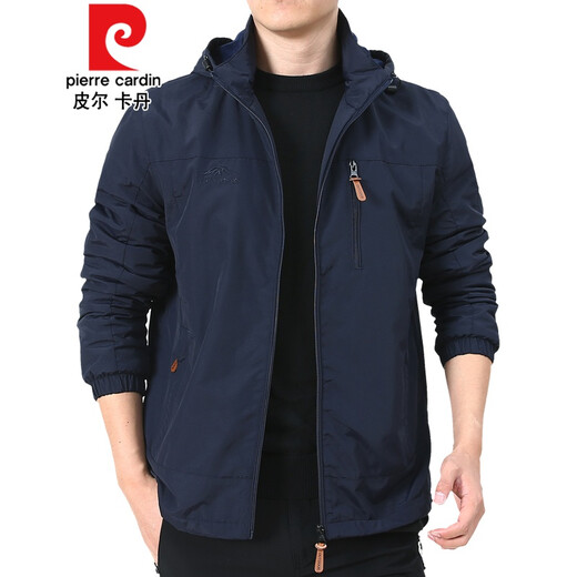 皮尔卡丹户外男士夹克秋冬季2020新款中年男装秋装上衣服加绒外套男春秋厚 9898[卡其]加薄绒可卸帽 L 175规格(135斤左右)
