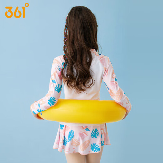 361 trajes de baño para niños, falda dividida de niñas de mediana edad y mayores, trajes de baño de manga larga, adolescentes, estudiantes de natación de primavera termal