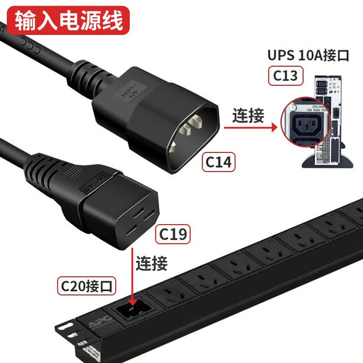 APC施耐德 机柜PDU插座 Easy机架式插排10A 16A 机房PDU电源 电源分配单元 代替AP6201CH AP6221CH EPDU1016B-GB+输入电源线C14-C19