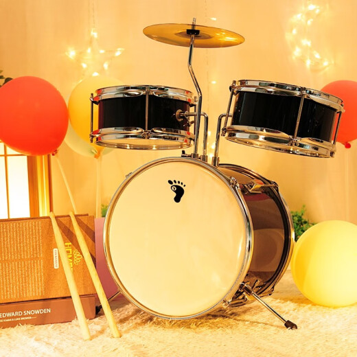 QIAO WA BAO BEI Drum for Children Beginner Alloy Drum Jazz Drum Home Percussion Instrument Boys Gifts for 3-6-8 Years Old