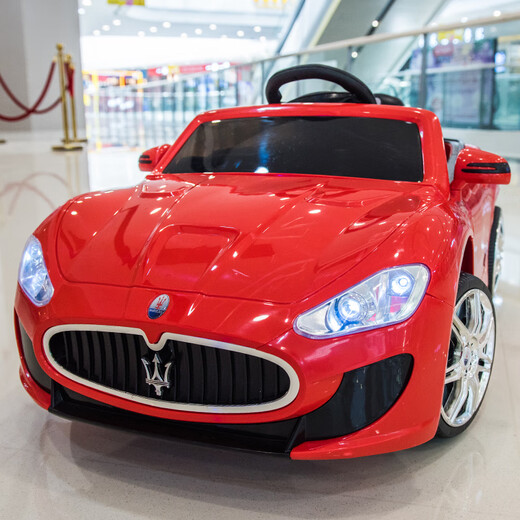 Love child Maserati children's electric car four-wheel with remote control car can sit in a child's stroller baby toy car can sit in a person Maserati four-wheel drive paint powder full function - leather seat + large lithium battery