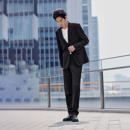 PEACEBIRD Men's Autumn Suit Jacket Men's Casual Single-breasted Casual Suit Suit (Slim Fit) M