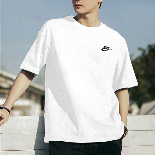 耐克（NIKE）T恤男 25夏季新款运动服小logo跑步训练篮球时尚纯色棉质圆领短袖 热售/全棉亲肤/刺绣标 XL (180/96A)