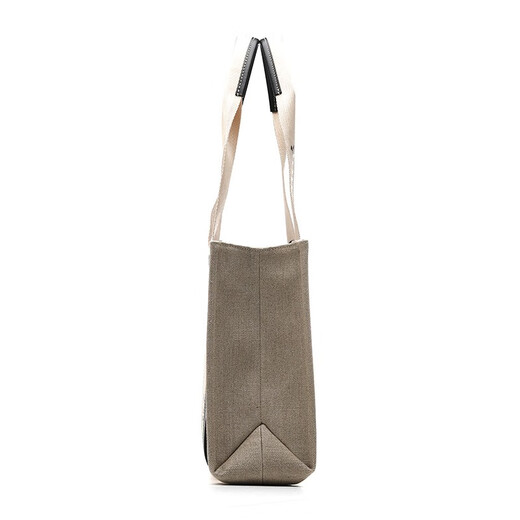 Chloe Woody -Serie Leinen Canvas Medium Damen -Umhängetasche Tasche Tasche Hellgrau 691J Einzelgröße