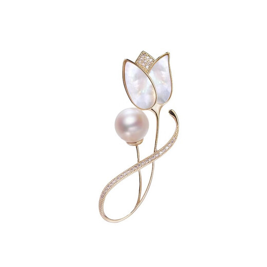 WEISHINI brooch, imitation mother-of-pearl brooch, imitation pearl tulip, delicate flowers, temperament, suit coat, accessories corsage, exquisite imitation pearl tulip, A23-108