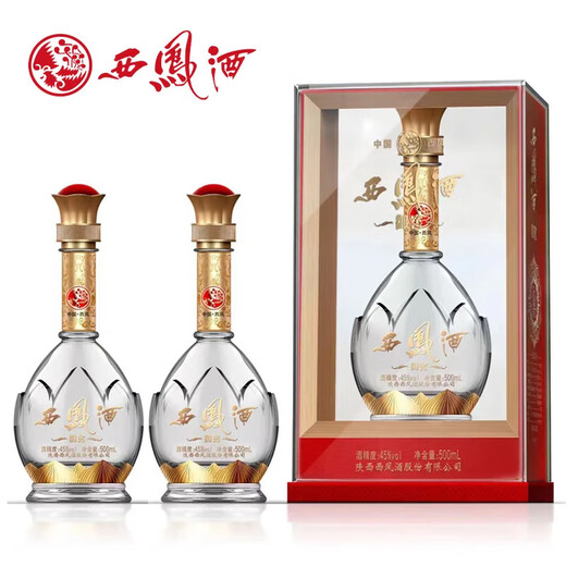 Xifeng, Shaanxi Xifeng wine, Feng-flavor liquor, whole box of grain wine, ration wine, wedding banquet, business gift, liquor gift box, 45 degrees, 500mL, 2 bottles, Xifeng wine, soft phoenix fragrance gift box
