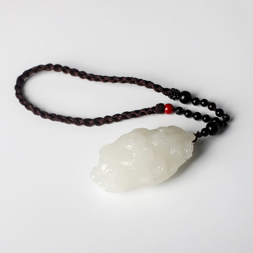 Tianxia Yujia natural jade Pixiu handle pendant handmade jade carving creative jewelry portable gift gift box LP1405 white jade