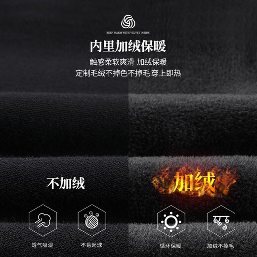 Fat Brother Large Size Men's Casual Pants Men's Spring and Autumn Loose Fat Men's Leg Pants Men's Plus Fat Fat Men's Sports Trousers Black Plus Velvet Style 4XL 220-250Jin Jin is equal to 0.5 kg