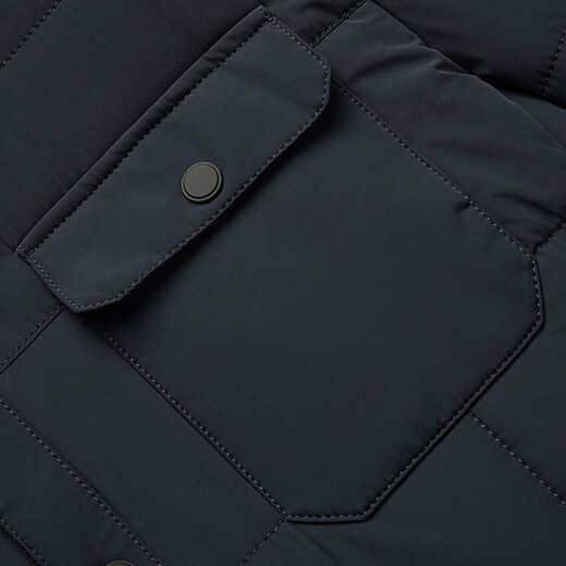 FULANLE PAULO high-end cotton-padded coat, wool-filled thickened cotton coat, dad's autumn and winter casual coat, middle-aged business men's lapel cotton-padded jacket, blue 170/M