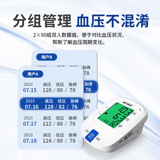 Haishi Hainuo elektronisches Blutdruckmessgerät, Blutdruckmessgerät, Heim-Blutdruckmessgerät, medizinisch, hochpräzise, ​​ältere Menschen, Hintergrundbeleuchtung, großer Bildschirm AXD-808