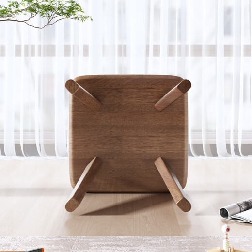 Yimianfang new Chinese style sofa stool modern simple walnut solid wood stool small bench living room household shoe changing stool square stool low stool furniture HYMJ-101 walnut square stool 1 piece