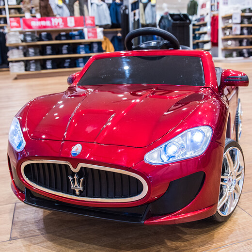 Love child Maserati children's electric car four-wheel with remote control car can sit in a child's stroller baby toy car can sit in a person Maserati four-wheel drive paint powder full function - leather seat + large lithium battery
