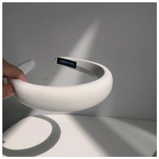 Feihua Korean Dongdaemun gentle cream color cute candy color wide-brimmed sponge headband temperament internet celebrity hairband female white 1 piece