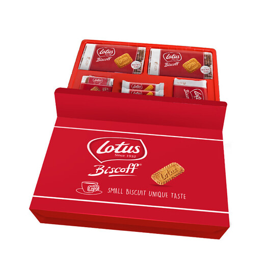 Belgium imported Lotus and Qingbian Coffee Caramel Cookies Gift Box 1105g New Year Gift Box Holiday Gift Company Group Purchase Souvenir 1105g Gift Box Pack
