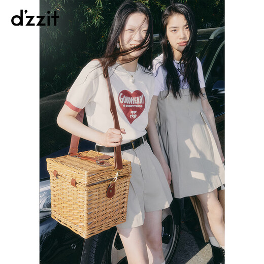 DZZIT地素时尚针织衫春夏珠片绣撞色绣花设计女3H2E3271B 白色 XS