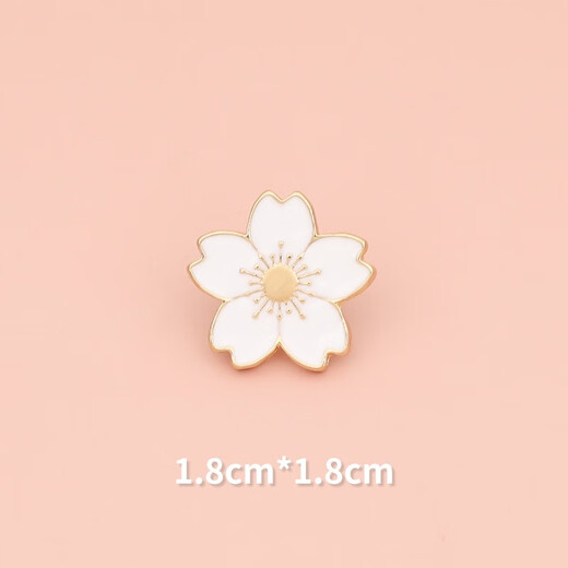 EKUSTYEE romantic cherry blossom brooch cute Japanese badge collar anti-exposure buckle ins trendy personalized decorative pin buckle 1 white cherry blossom brooch
