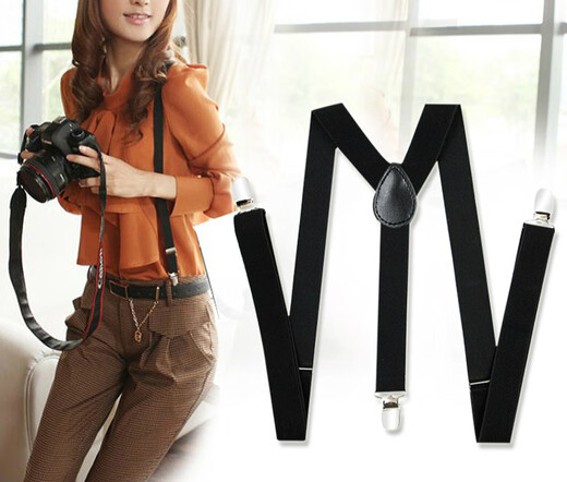 Xiaomai suspenders for men and women, universal suspenders, suspenders, suspenders, trouser clips, accessories, black - adult (2.5cm wide)