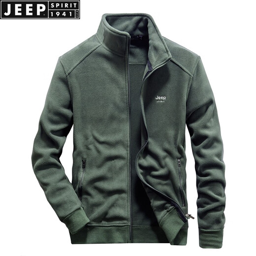 Jeep Spiritspirit Jeep Jeep Jeep Jeep Men's 2024 Nueva chaqueta de vellón al aire libre sudadera de cardigan sudadera de mediana edad de mediana edad 9901 L -175 (adecuado para 120-135 Jin [Jin equivale a 0.5 kg])