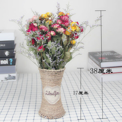 Love Yunnan Natural Rose Dried Flower Bouquet Living Room Decoration Lucky Rose Dried Flower Real Flower Decorative Ornaments Air-dried and Roasted Colored Rose Bubbles Randomly About 30 Heads